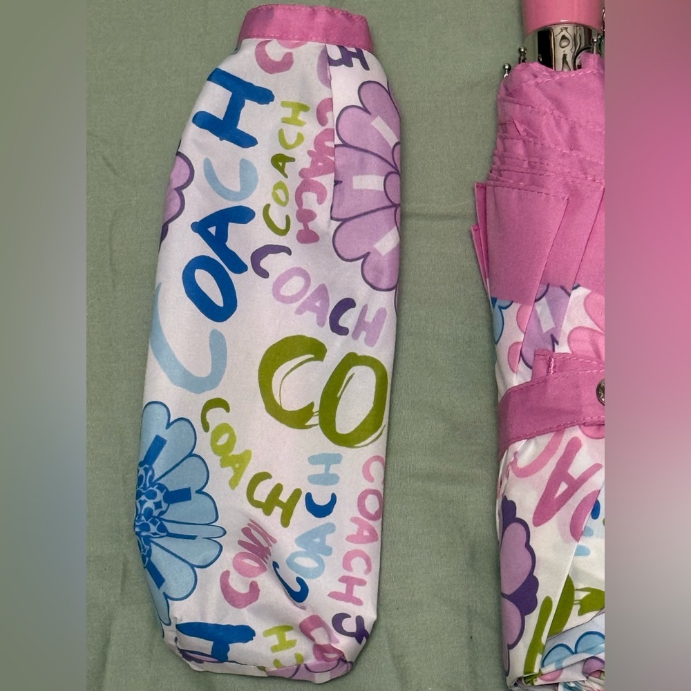 Coach Poppy Daisy Pink Multicolor Floral Umbrella - Picture 2 of 7